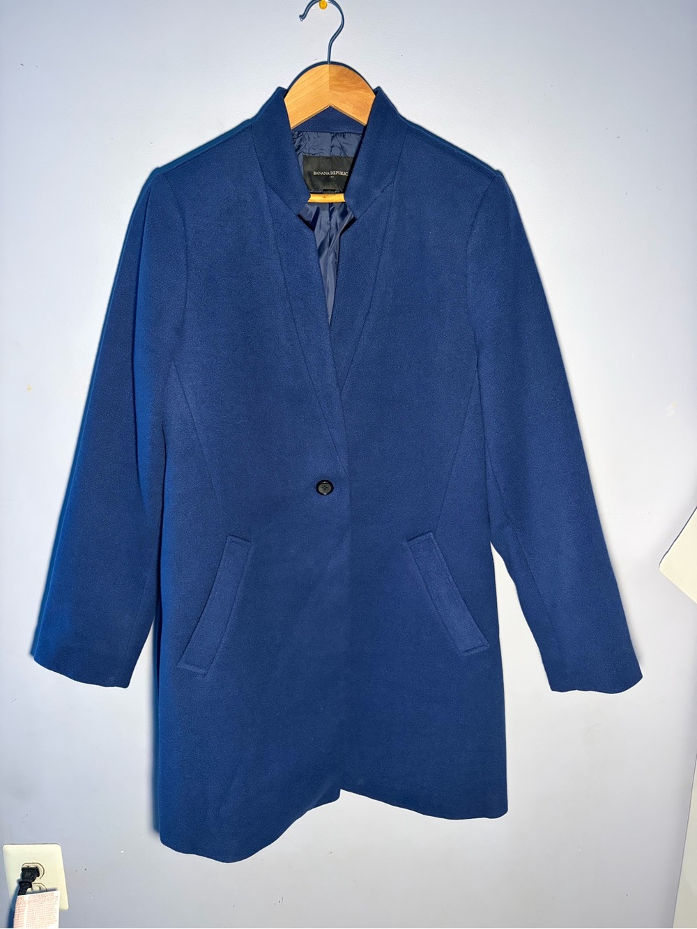 Banana Republic Navy Blue Single-Button Pea Coat